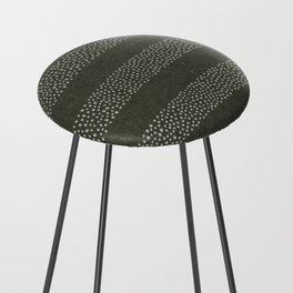 angrand stipple stripes - olive green Counter Stool