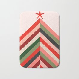 Chevron Christmas tree Bath Mat | Geometric, Rainbow, Curated, Star, Mountain, Green, Stripes, Tree, Digital, Christmas 