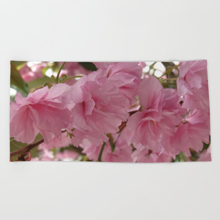 Pink Blossoms Beach Towel