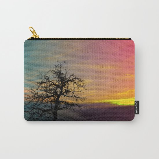 Old tree and colorful sundown panorama | landscape photography Carry-All Pouch