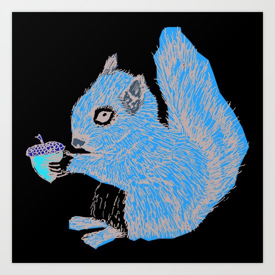 Squirrel in Colour Art Print
