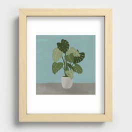 Potted Monstera Recessed Framed Print