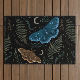 Moths and Ferns Outdoor Rug