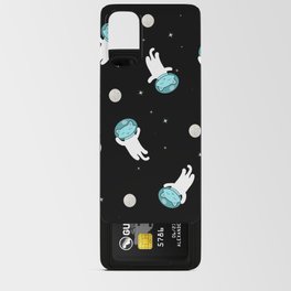 Funny cat in space Android Card Case