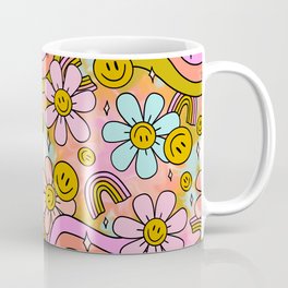 Tie Dye Flower Print Coffee Mug