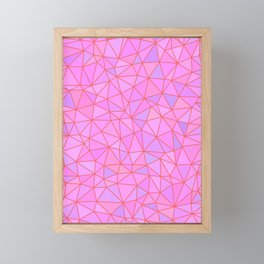 Coral Lines Pink Geometric Abstract Pattern Framed Mini Art Print