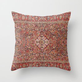 Kashan  Antique Persian Rug Print Throw Pillow