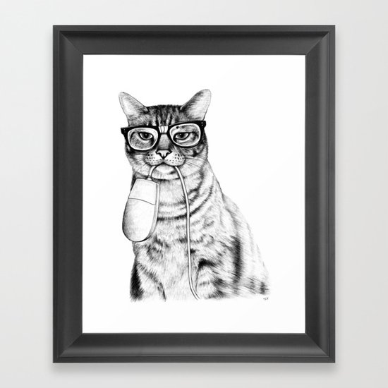 Mac Cat Framed Art Print