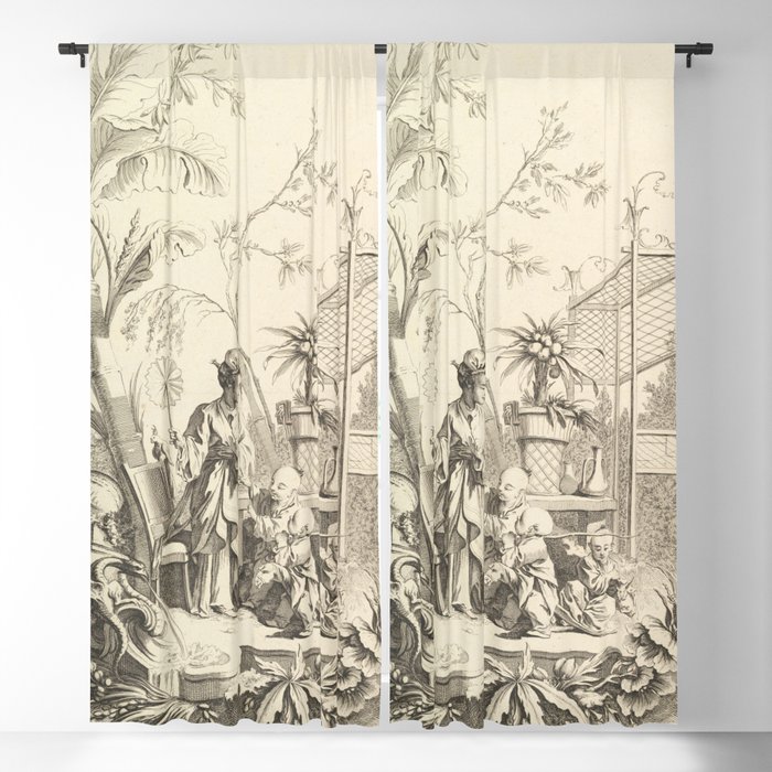 Grisaille Chinoiserie Blackout Curtain