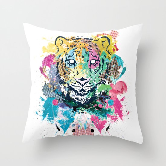 Tiger Splash Throw Pillow