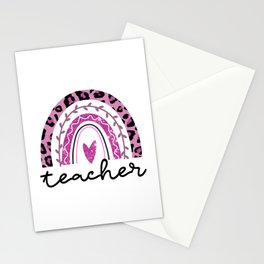 Teacher motivational rainbow heart quote Stationery Card