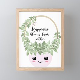 Happiness blooms from within  Framed Mini Art Print
