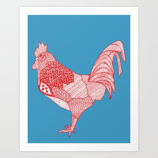 Redcock Art Print