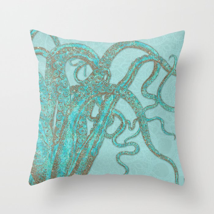 Stardust Tentacles Octopus Throw Pillow