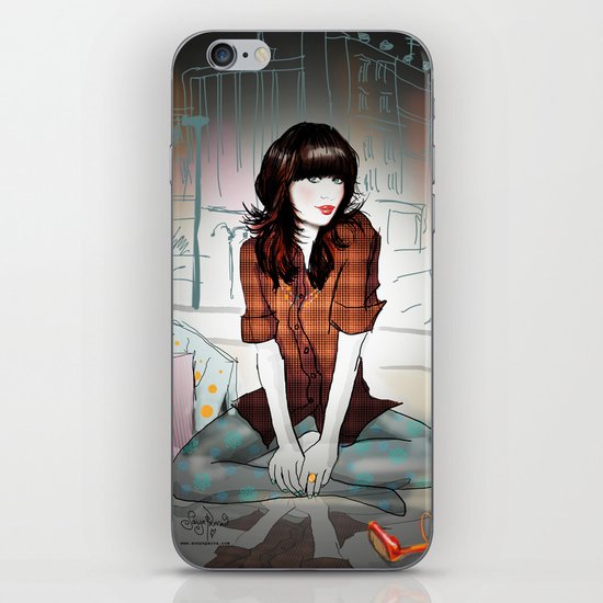 Zooey Deschanel Night iPhone Skin