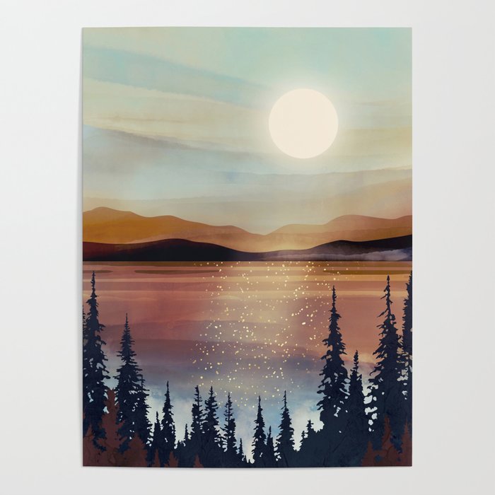 Summer Lake Sunset Poster