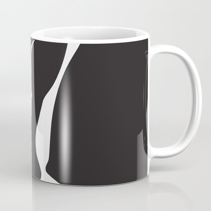 Abstract woman portrait in minimalistic flat style. Female art poster. Elegant body art in black and white colors. Coffee Mug