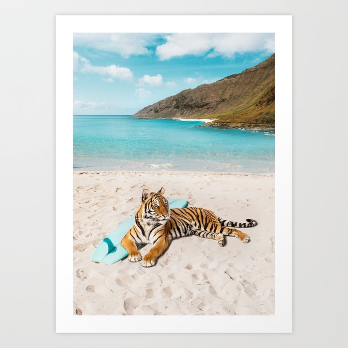 Tiger's Surf Beach Art Print