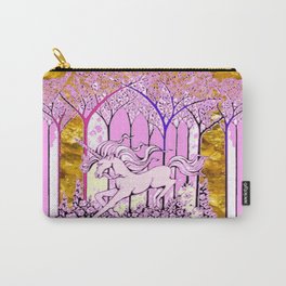 Pink & Gold  Unicorn Fantasy Abstract Carry-All Pouch