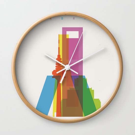 Shapes of Madrid. Accurate to scale. Wall Clock
