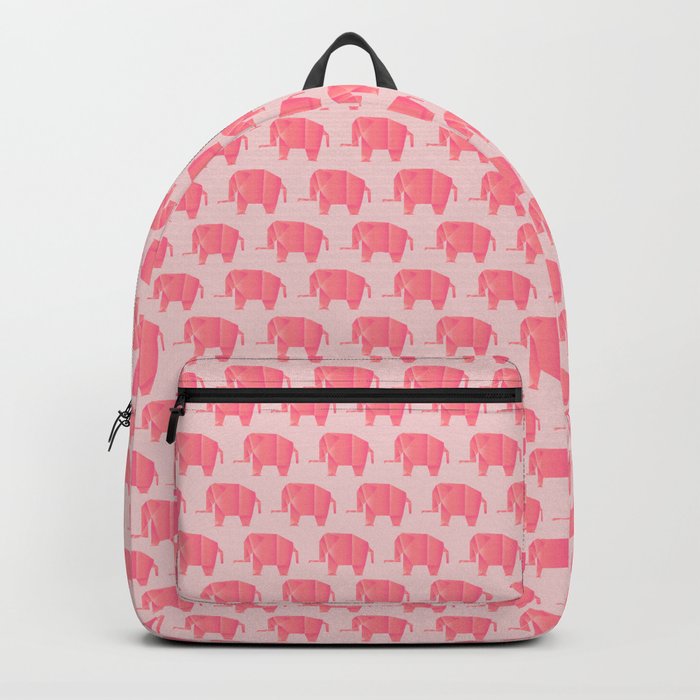 Big, Happy Elephant - Origami Pink Elephant Backpack