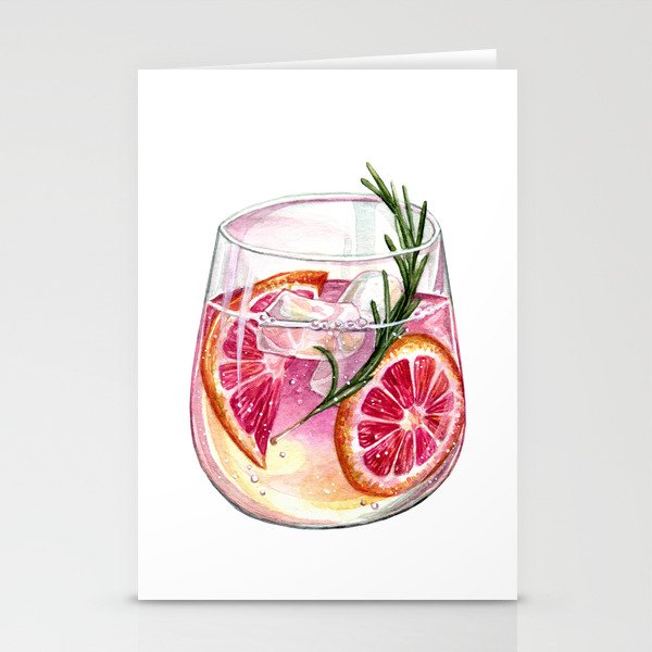 Grapefruit Gin & Tonic Stationery Cards