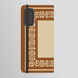 Oriental rug burnt orange and beige Android Wallet Case