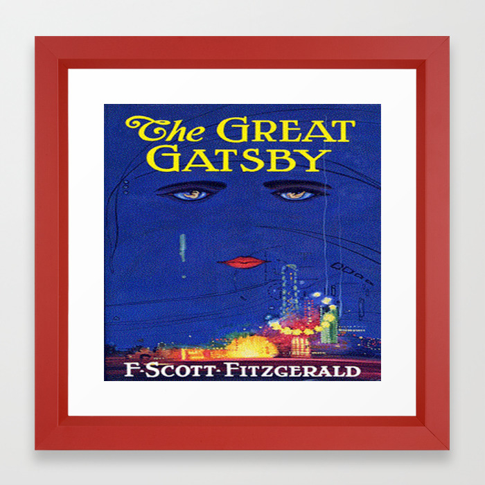 The Great Gatsby Vintage Book Cover Fitzgerald Framed Art Print By Quoteme Society6