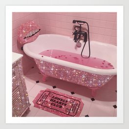 MAGIC BATHROOM | pink | pastel | shower | aesthetic | meme | funny | girly | positive | glitter  Art Print