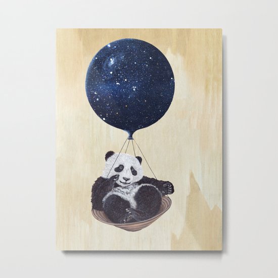 Panda in space Metal Print