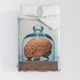 Brain under glass specimen  Duvet Cover