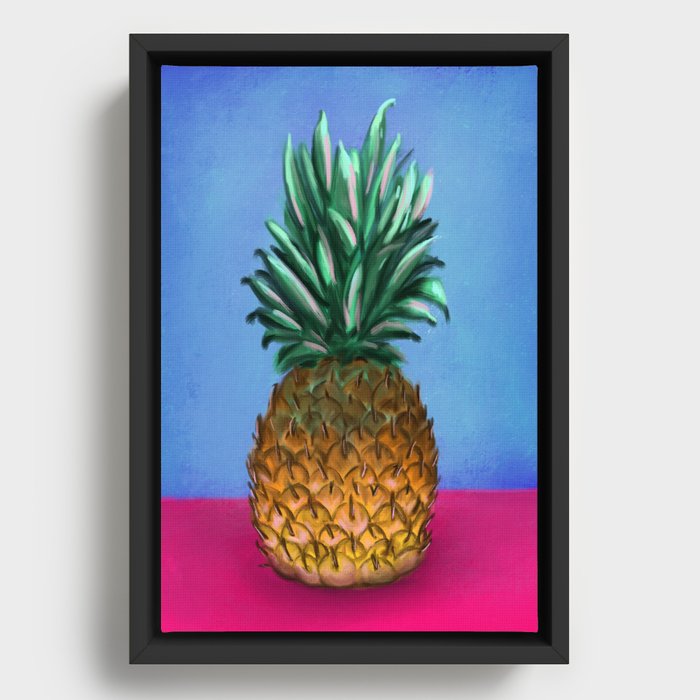 A colorful pineapple Framed Canvas