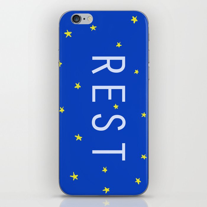 Rest (Text and Graphic Art, Stars Background) iPhone Skin