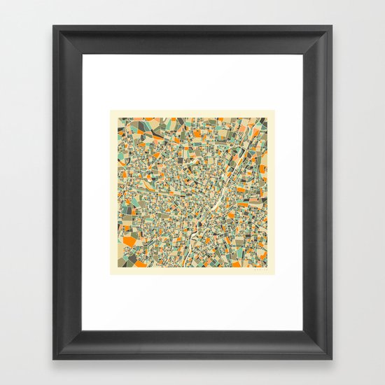 Munich Map Framed Art Print