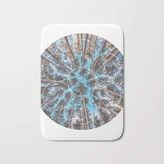 Circular Palm Trees - Geometric Photographic Bath Mat