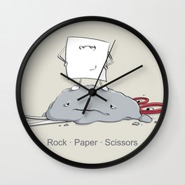Rock Paper Scissors by dana alfonso Wall Clock