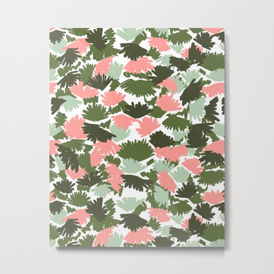 Flowers pastel pink painting watercolor abstract minimal gender neutral florals nursery baby kids Metal Print