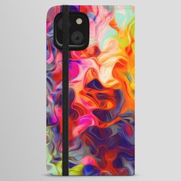 Surreal Smoke Abstract In Multicolor iPhone Wallet Case
