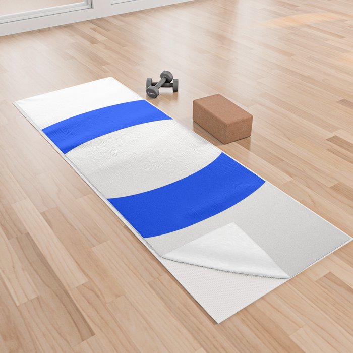 Letter O (Blue & White) Yoga Towel