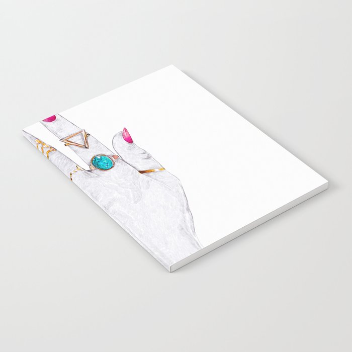 Hand and Accessories Watercolor print Notebook
