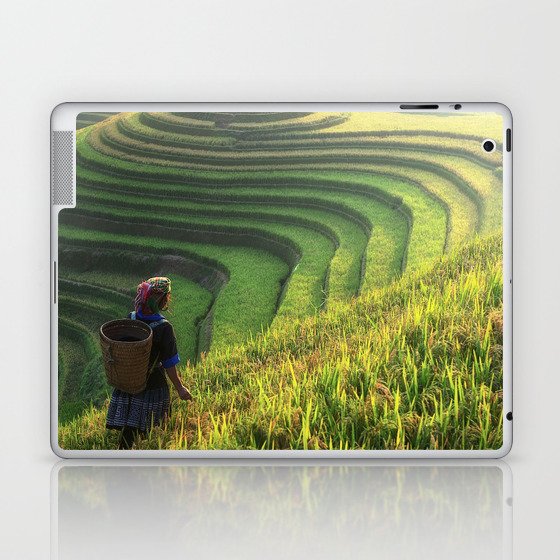 China Photography - Huge Rice Field On A Mountain In China Laptop & iPad Skin