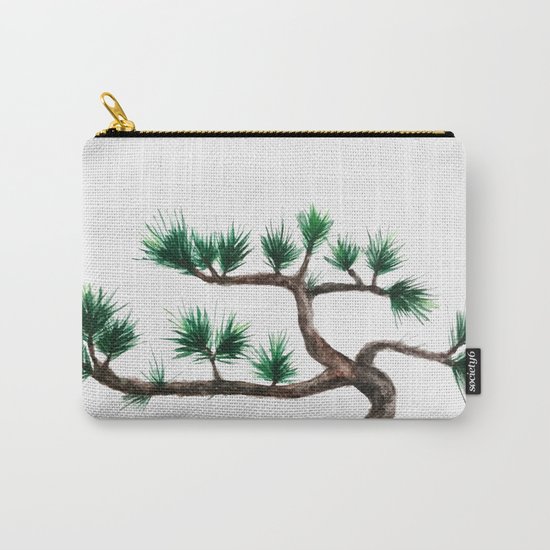 green pine tree painting Carry-All Pouch
