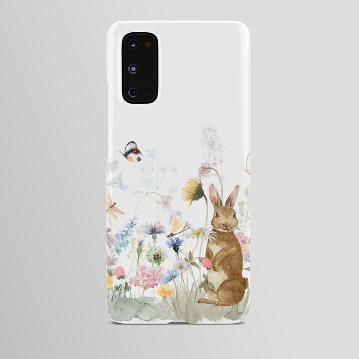Scandinavian Flowers Easter Bunny Meadow Android Case