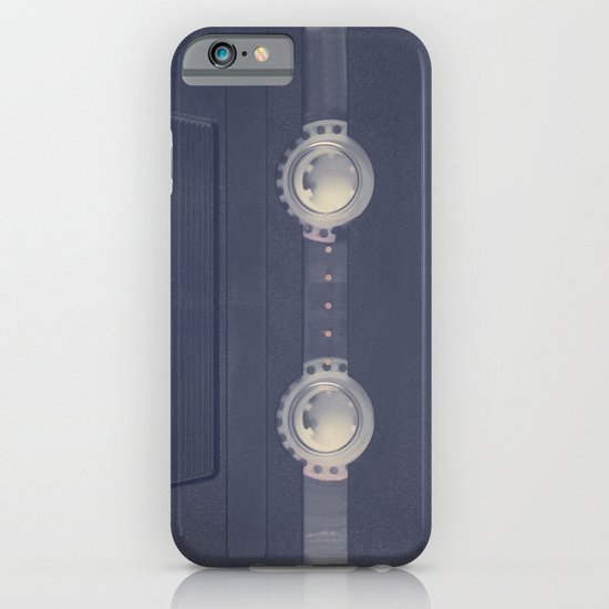 Retro black music cassette and heart shaped tape on beige background iPhone & iPod Case