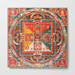 Shri Hevajra Tantric Buddhist Mandala Metal Print