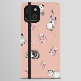 I Love Pink Opossum Possum iPhone Wallet Case