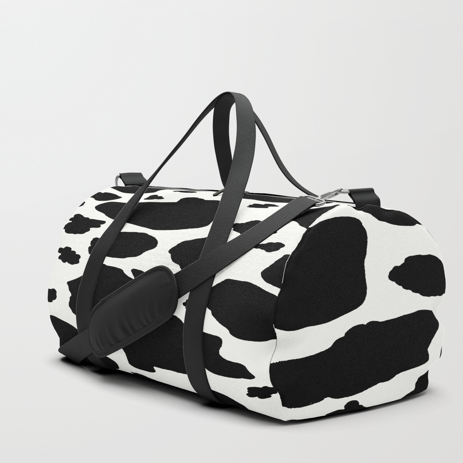 black and white animal print bag