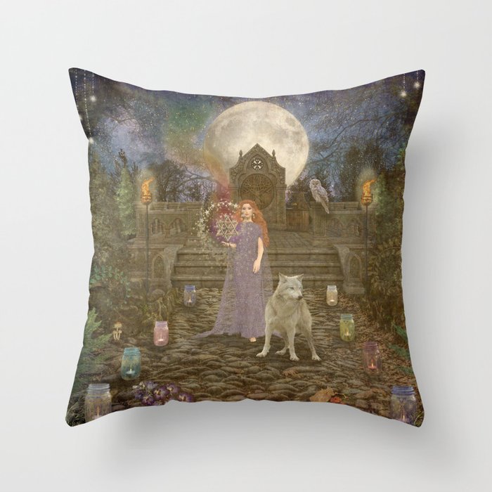 Full Moon Magick Rite Throw Pillow