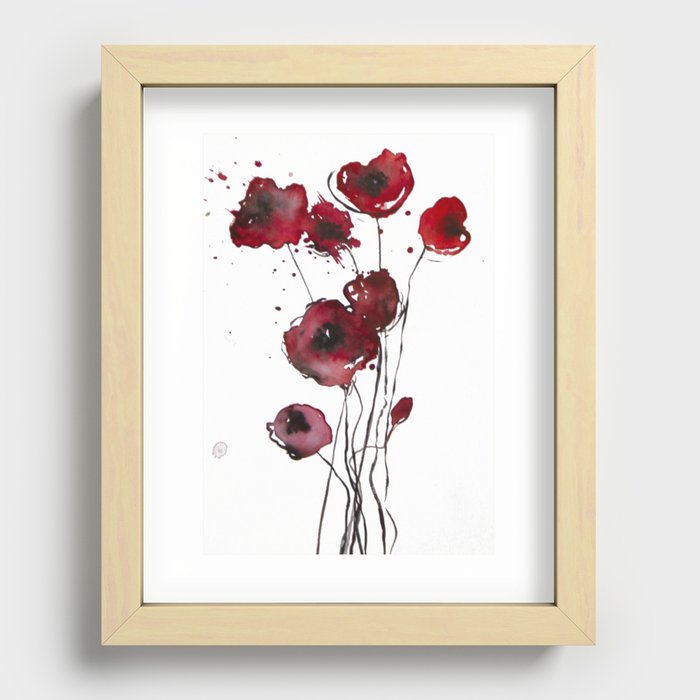 Red Poppies Recessed Framed Print