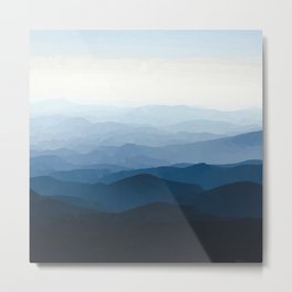 Blue Misty Mountains Metal Print